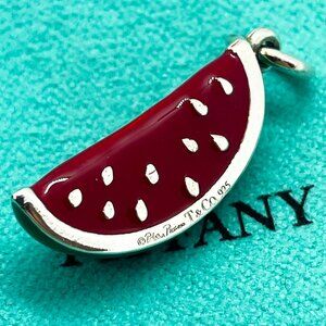 Tiffany & Co. Paloma Picasso Watermelon Charm – .925 Silver, Vintage Enamel